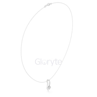 Solitaire Curve Diamond Pendant Necklace