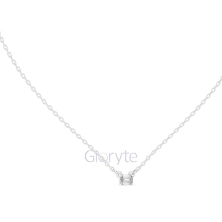 Emerald Cut Solitaire Diamond Pendant Necklace