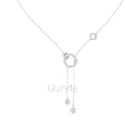 Interlocking Circle Drop Diamond Necklace