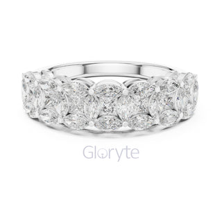 Nature Inspired Marquise Diamond Band Ring