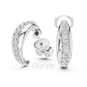 Classic Half Hoop Diamond Earrings with Graduated Round Stones