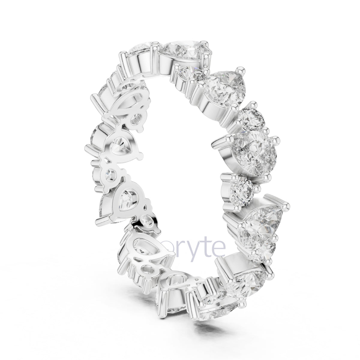 Pear & Round Lab Diamond Eternity Band – Classic Statement Ring