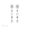 Emerald Halo Cut Diamond Drop Earrings