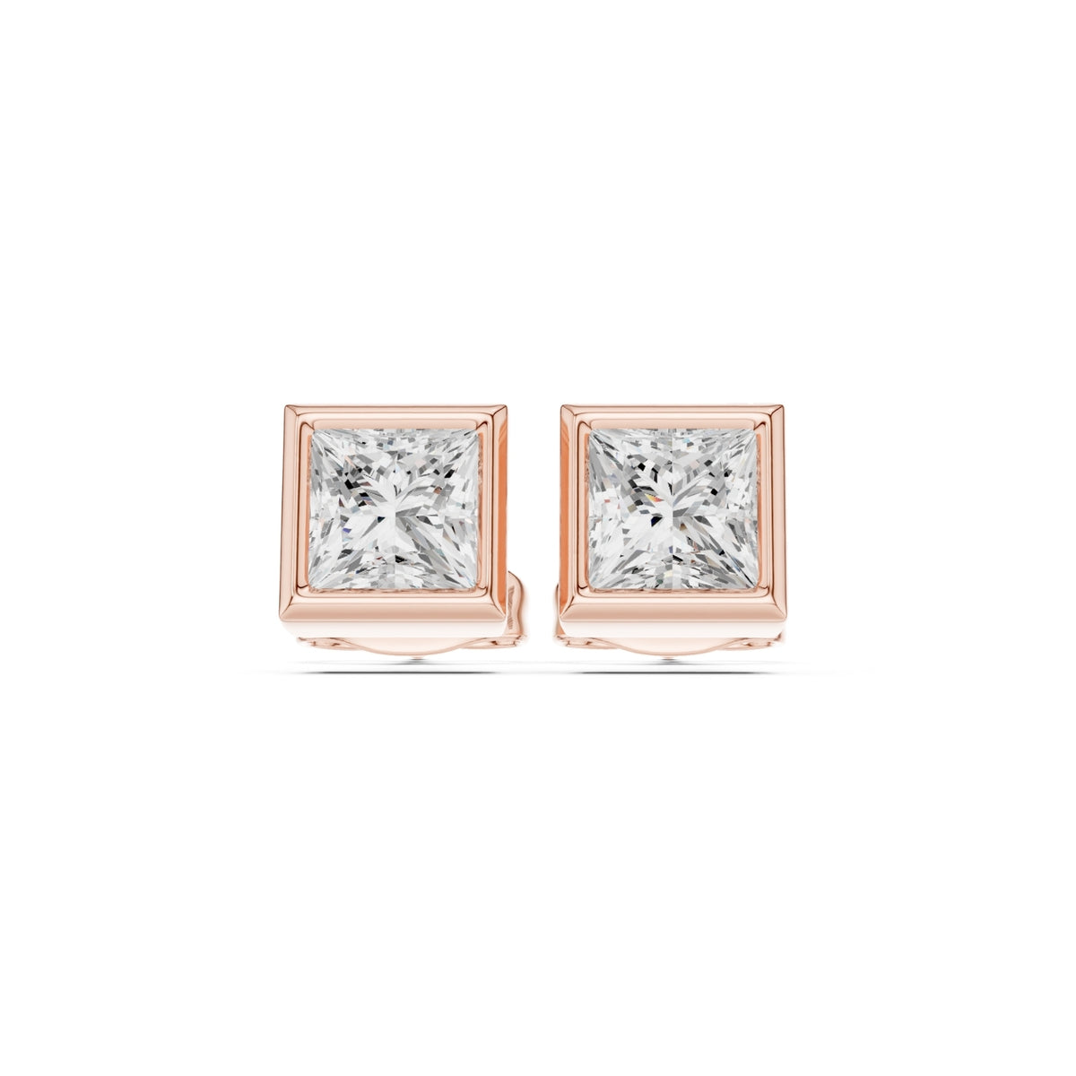Elegant Bezel Diamond Stud Earrings