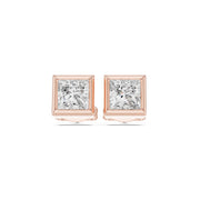 Elegant Bezel Diamond Stud Earrings | 2.50 Carat Total Weight