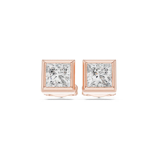 Elegant Bezel Diamond Stud Earrings
