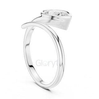 Pear Diamond Bypass Pinky Engagement Ring