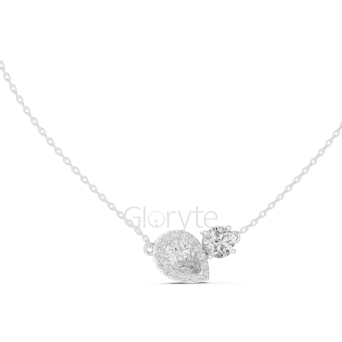 Toi et Moi Diamond Pendant Necklace