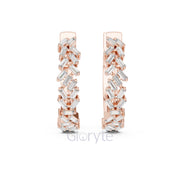 Baguette Cluster Hoop Earrings