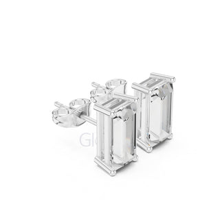 Baguette Diamond Stud Earrings