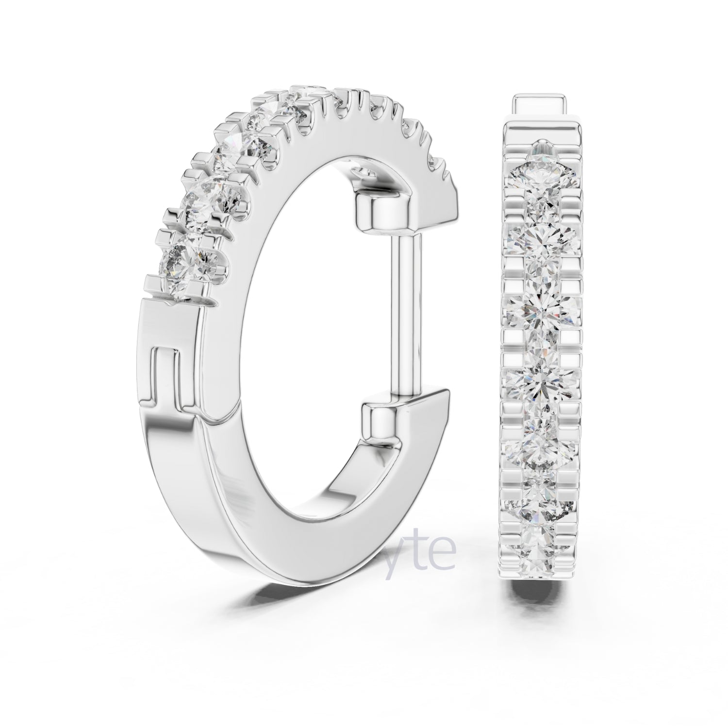 Classic Round Cut Diamond Hoop Earrings