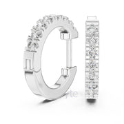 Classic Round Cut Diamond Hoop Earrings