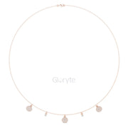 Diamond Charm Necklace – Pave Disc & Solitaire Pendant in Silver, 10K & 14K Gold