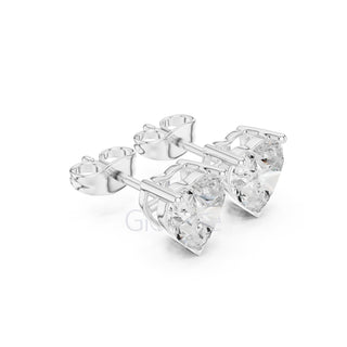 Heart Diamond Stud Earrings