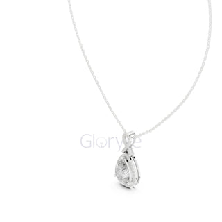 Infinity Halo Pear Pendant Necklace