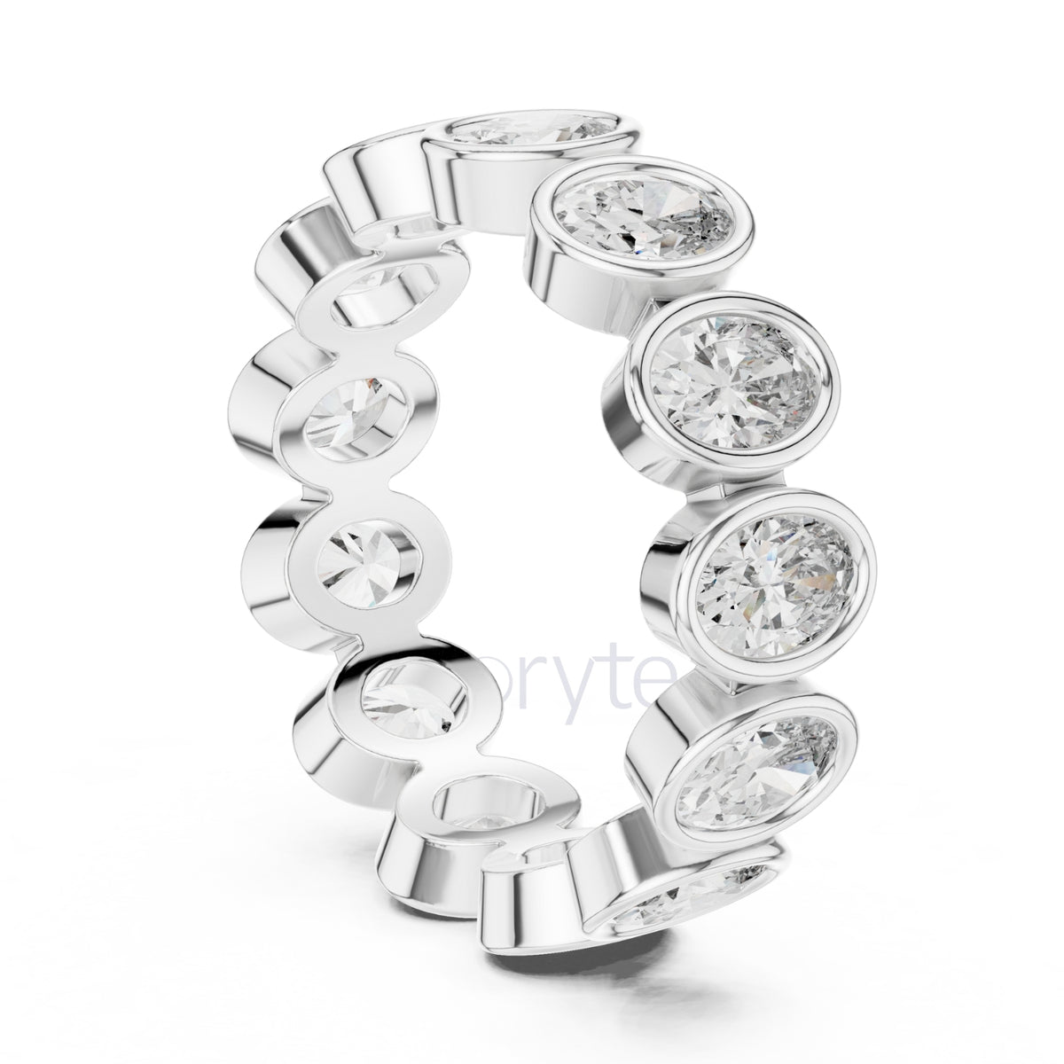 Oval Diamond Bezel-Set Eternity Band