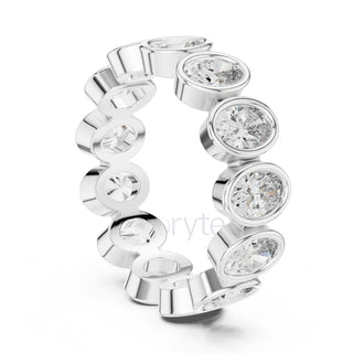 Oval Diamond Bezel-Set Eternity Band