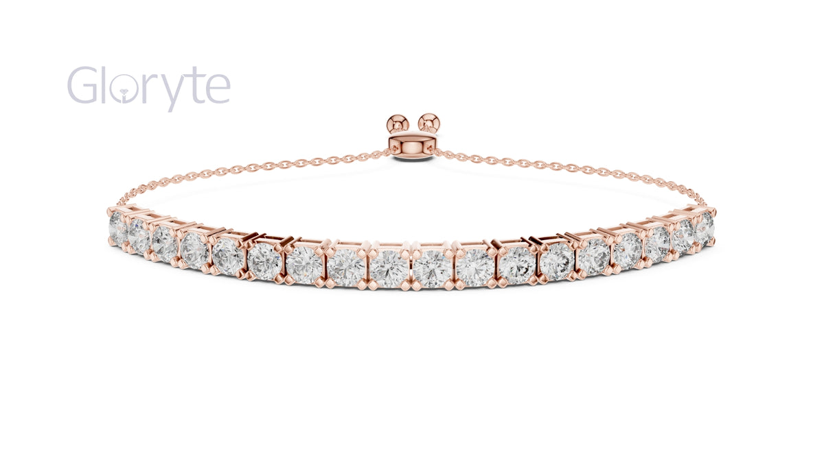 Round Cut Adjustable Diamond Bracelet | Timeless & Versatile