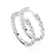 Marquise & Round Diamond Hoop Earrings