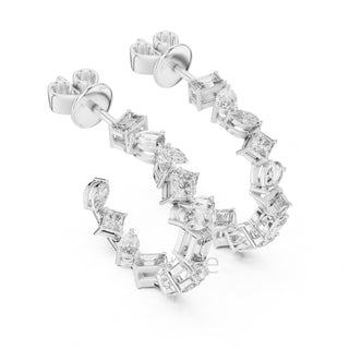 Elegant Multi-Cut Hoop Earrings