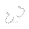 Round Diamond Hoop Earrings in Marquise-Style Bezels – Lab-Grown / Moissanite
