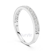 Milgrain Diamond Band | Half Eternity Ring