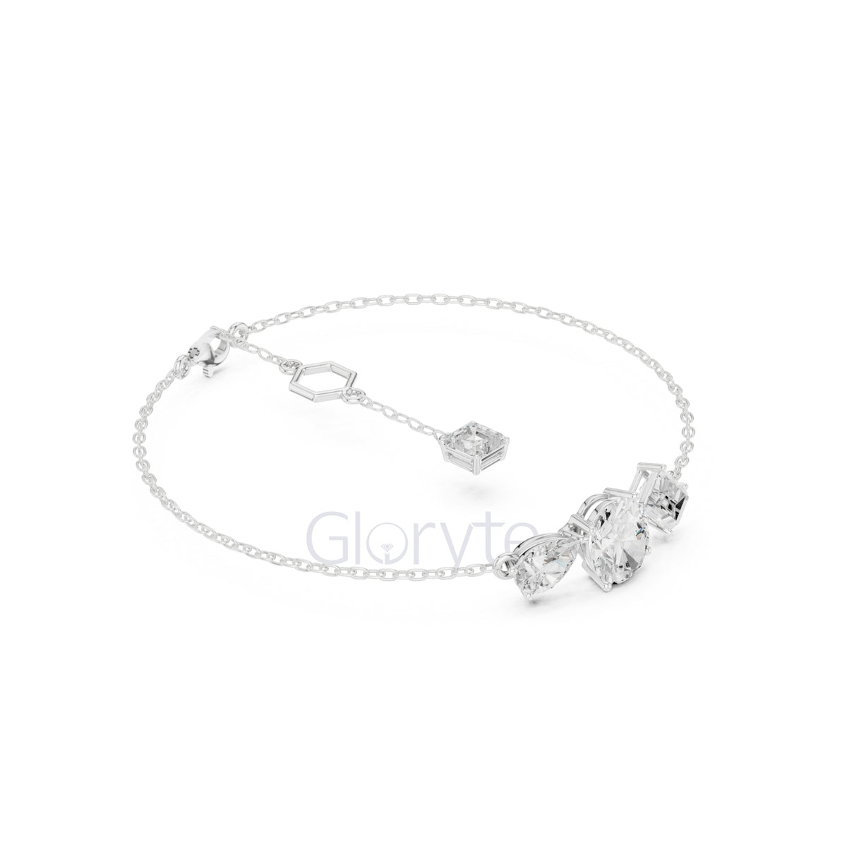 Three-Stone Diamond Tail Bracelet