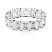 Emerald Cut Bezel Set Eternity Band