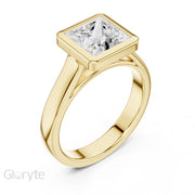 Bezel Set Diamond Solitaire Ring | Modern Elegance