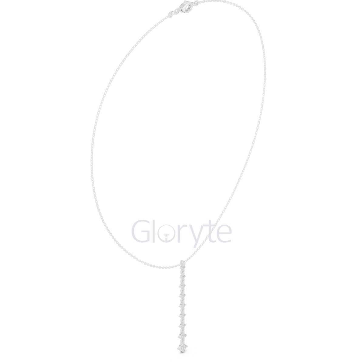 Diamond Vertical Bar Pendant Necklace