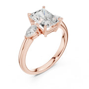 Three-Stone Engagement Ring with Pear Side Diamonds