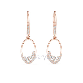 Eternal Spark Oval Drop Diamond Earrings