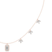 Emerald Halo & Marquise Diamond Necklace