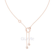 Interlocking Circle Drop Diamond Necklace