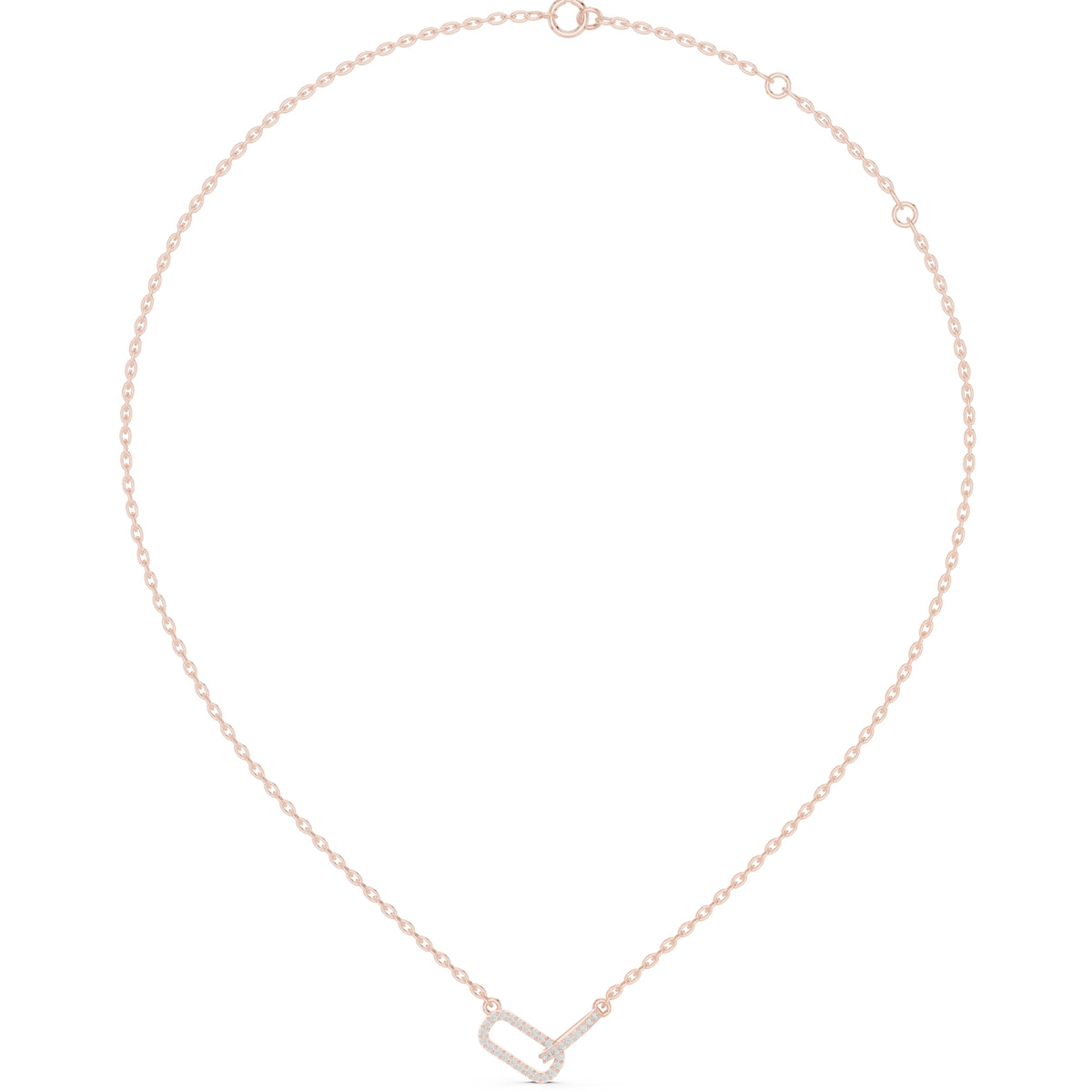 Diamond Link Pendant Necklace