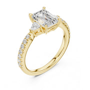 1 Carat Three-Stone Diamond Rings With Pave Band