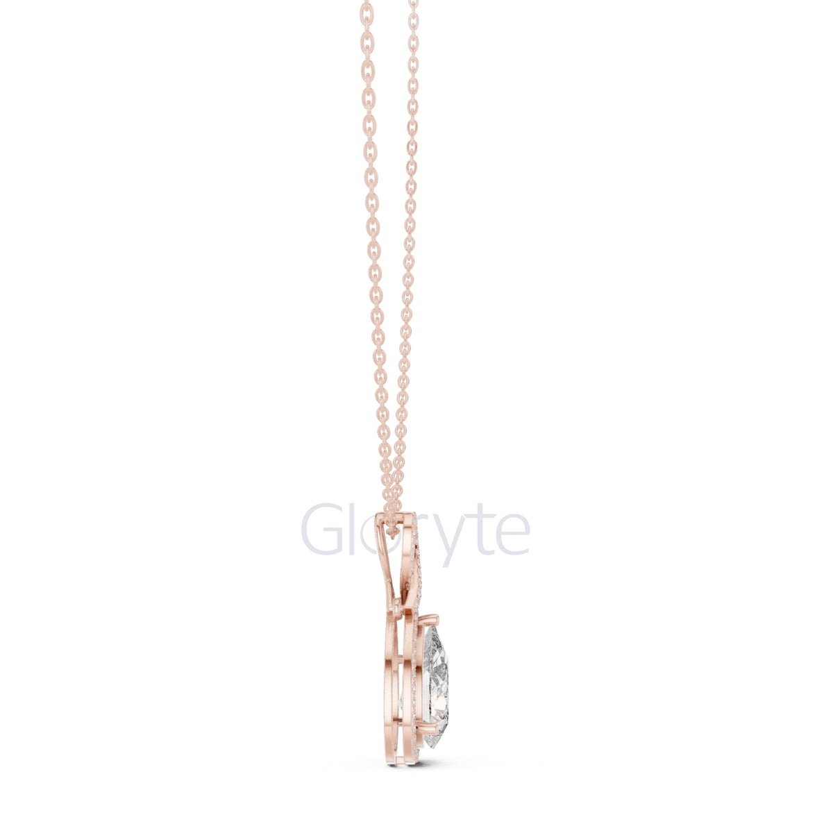 Infinity Halo Pear Pendant Necklace