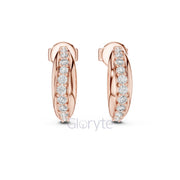 Classic Half Hoop Diamond Earrings with Graduated Round Stones