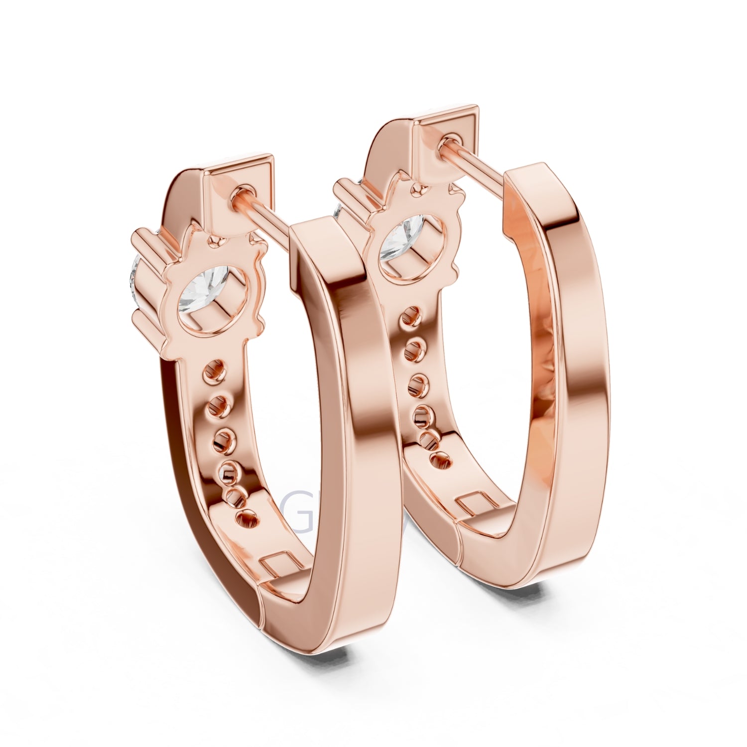 Classic Round Solitaire Diamond Hoop Earrings