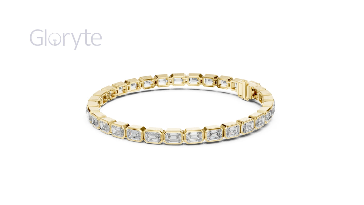 Emerald Cut Diamond Tennis Bracelet 0.30 Pointers