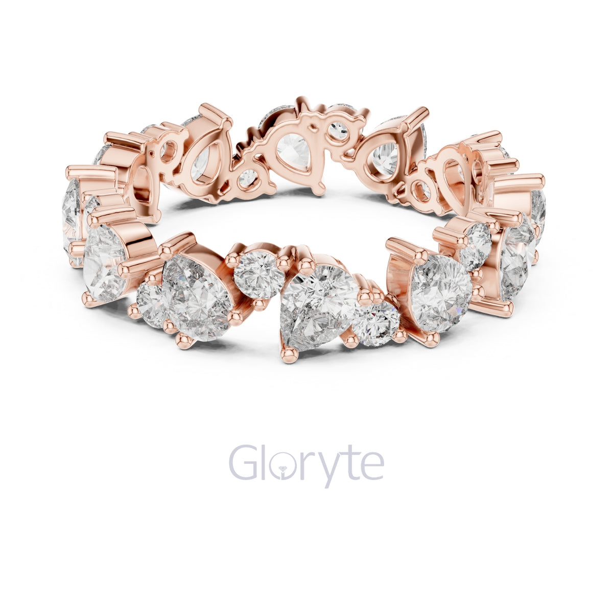 Pear & Round Lab Diamond Eternity Band – Classic Statement Ring