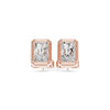 Radiant Cut Diamond Stud Earrings – Bezel Set in Silver, 10K & 14K Gold