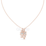 Three-Stone Toi et Moi Diamond Pendant Necklace