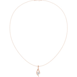 Solitaire Curve Diamond Pendant Necklace