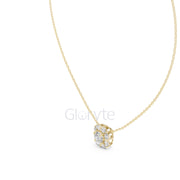 Cushion & Pear Cluster Diamond Pendant Necklace (1.60 CT)