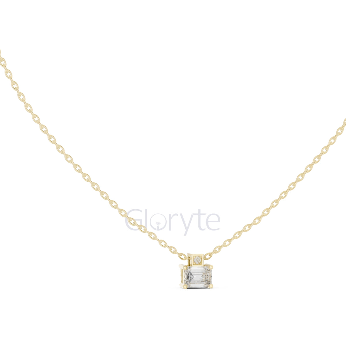 Emerald Solitaire Pendant Necklace (0.39 CT)