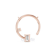 Open Circle Diamond Necklace with Emerald & Round Cut Accents