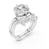 Asscher & Mixed-Cut Diamond Bridal Set Ring