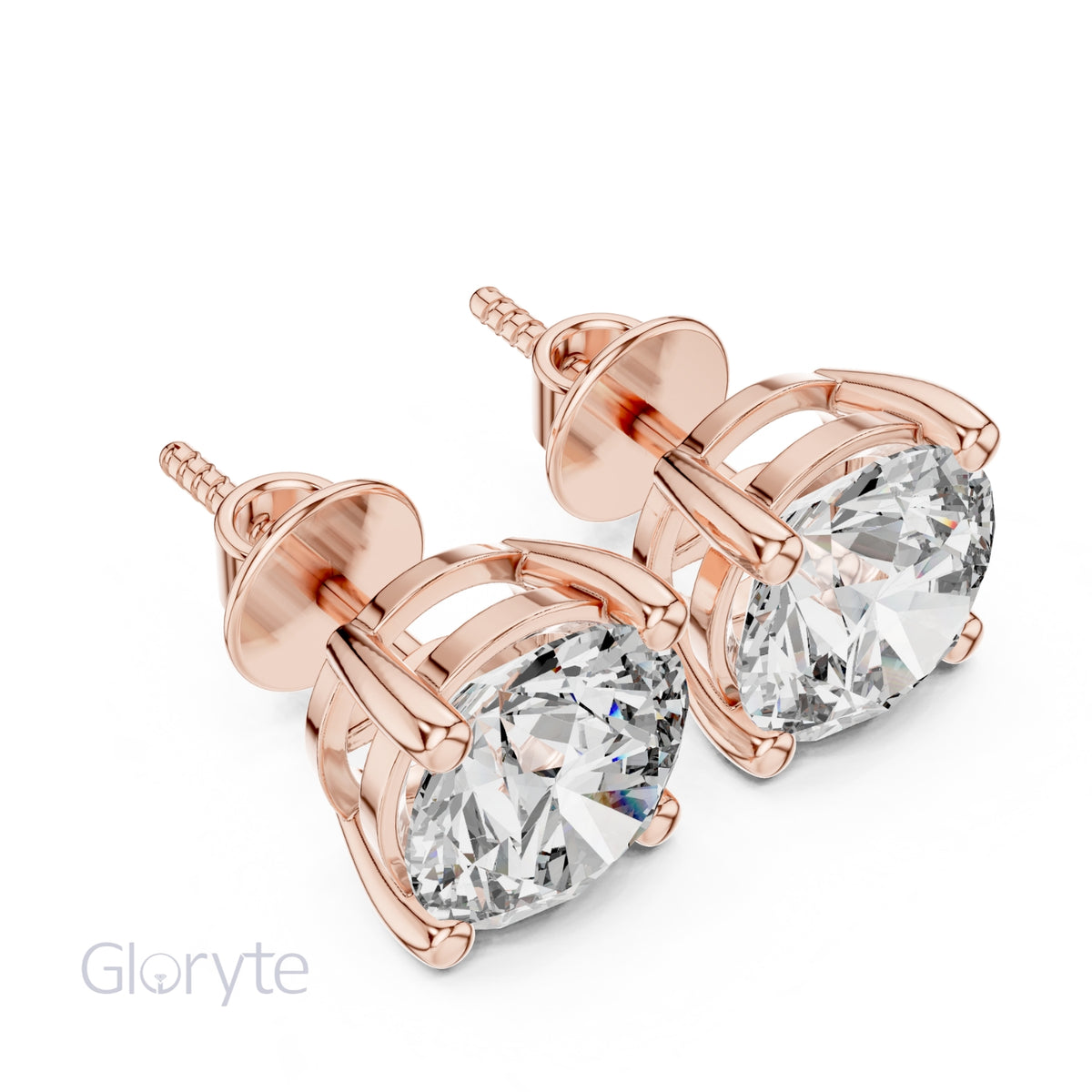 Classic Round Cut Diamond Stud Earrings