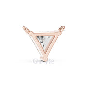 Triangle Solitaire Diamond Pendant Necklace